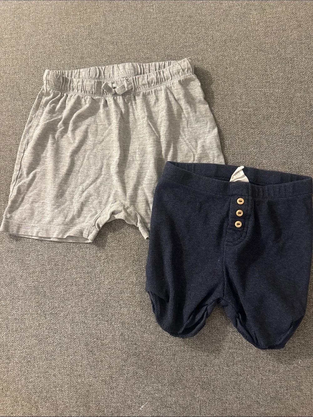 5/$15- Kids Soft Elastic Waist Shorts - Gray and Navy